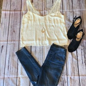 Wishlist apparel silky sexy Lacy tank sz L nwt